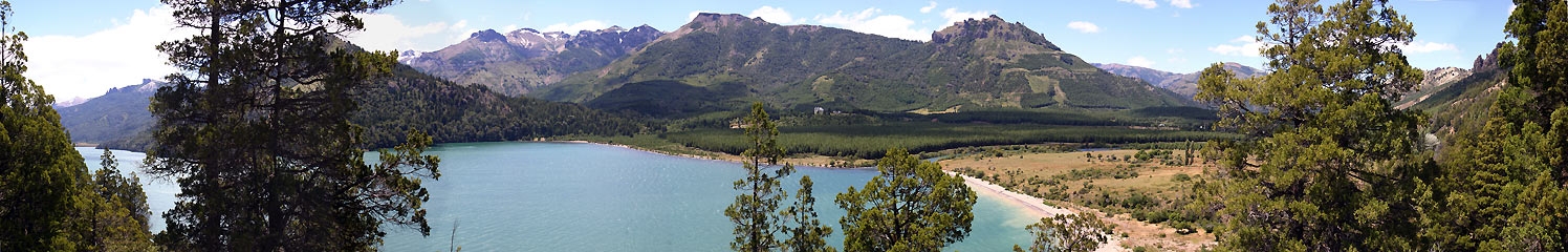 Panorámica 180º Lago Filo Hua Hum (Santiago Gaudio)