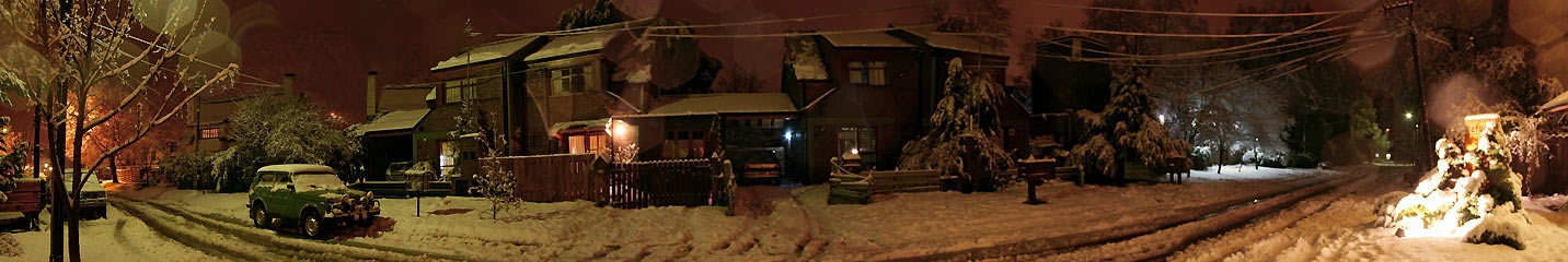 Panorámica 180º Nevada nocturna (Santiago Gaudio)
