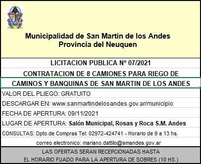 Licitación Pública - Contratación Camiones Regadores - Guillermo Tosi Licitación Pública - Contratación Camiones Regadores - Guillermo Tosi