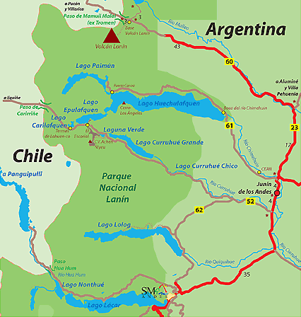Huechulafquen Lake - Lanín Volcano Huechulafquen Lake - Lanín Volcano