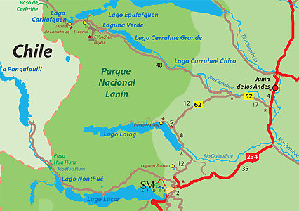 Lago Curruhué y Lahuen-co,  Termas de Epulafquen